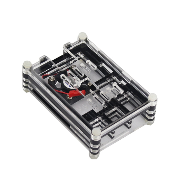 เคสเชลล์กล่องอะคริลิค 9 ชั้นพร้อมพัดลมระบายความร้อนสำหรับ Raspberry Pi 3