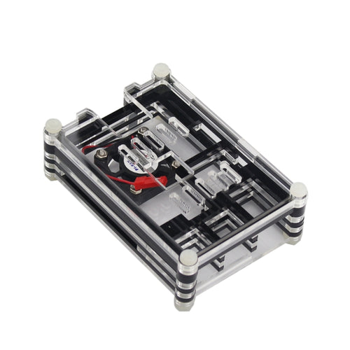 เคสเชลล์กล่องอะคริลิค 9 ชั้นพร้อมพัดลมระบายความร้อนสำหรับ Raspberry Pi 3