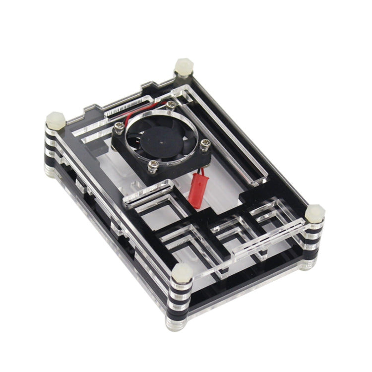เคสเชลล์กล่องอะคริลิค 9 ชั้นพร้อมพัดลมระบายความร้อนสำหรับ Raspberry Pi 3