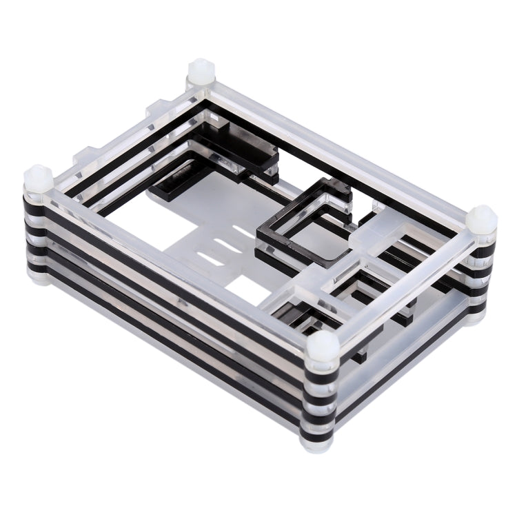 เคสเชลล์กล่องอะคริลิค 9 ชั้นพร้อมรูพัดลมระบายความร้อนสำหรับ Raspberry Pi 3