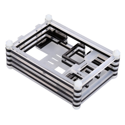เคสเชลล์กล่องอะคริลิค 9 ชั้นพร้อมรูพัดลมระบายความร้อนสำหรับ Raspberry Pi 3