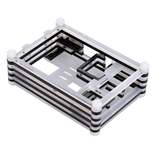 เคสเชลล์กล่องอะคริลิค 9 ชั้นพร้อมรูพัดลมระบายความร้อนสำหรับ Raspberry Pi 3