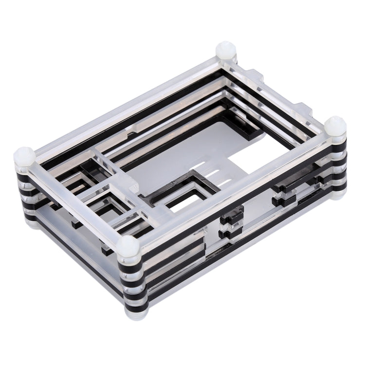 เคสเชลล์กล่องอะคริลิค 9 ชั้นพร้อมรูพัดลมระบายความร้อนสำหรับ Raspberry Pi 3