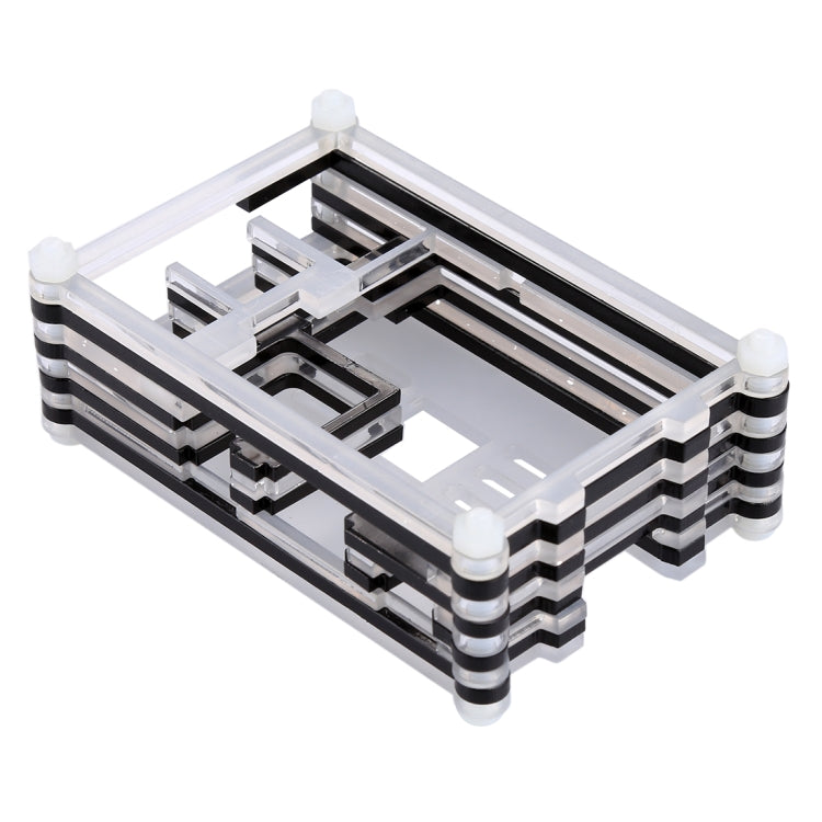 เคสเชลล์กล่องอะคริลิค 9 ชั้นพร้อมรูพัดลมระบายความร้อนสำหรับ Raspberry Pi 3
