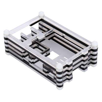 เคสเชลล์กล่องอะคริลิค 9 ชั้นพร้อมรูพัดลมระบายความร้อนสำหรับ Raspberry Pi 3