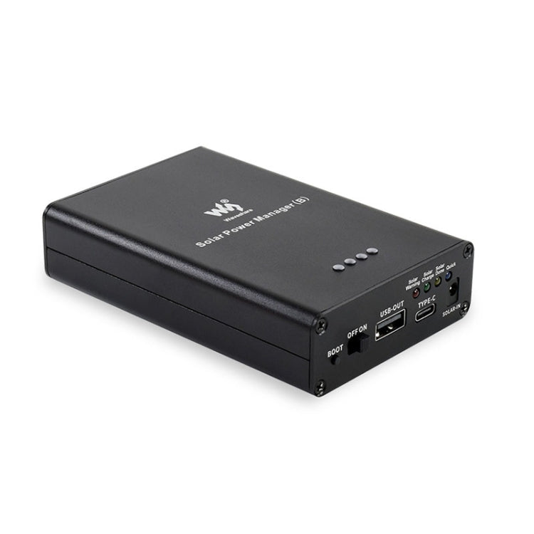 Waveshare Solar Power Manager, แบตเตอรี่ Li-Po ขนาด 10000mAh ในตัว, รองรับแผงโซลาร์เซลล์ 6V~24V, 19799