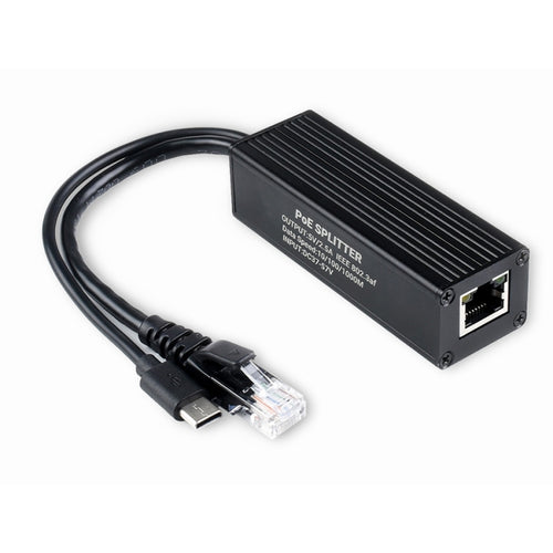 ตัวแยก Gigabit PoE เคสโลหะ Waveshare, 5V 2.5A Type-C Out