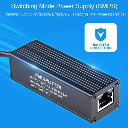 ตัวแยก Gigabit PoE เคสโลหะ Waveshare, 5V 2.5A Type-C Out
