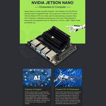 ชุดหุ่นยนต์เคลื่อนที่ติดตาม Waveshare JETANK AI ที่ใช้ Jetson Nano ปลั๊ก EU, Waveshare JETANK AI