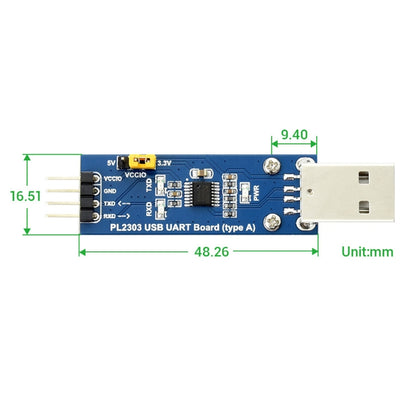 Waveshare PL2303 โมดูลการสื่อสาร USB เป็น UART (TTL) V2