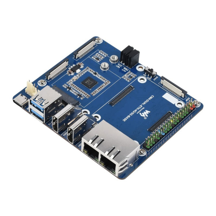 บอร์ดฐาน Waveshare Dual Gigabit Ethernet 5G / 4G สำหรับ Raspberry Pi CM4