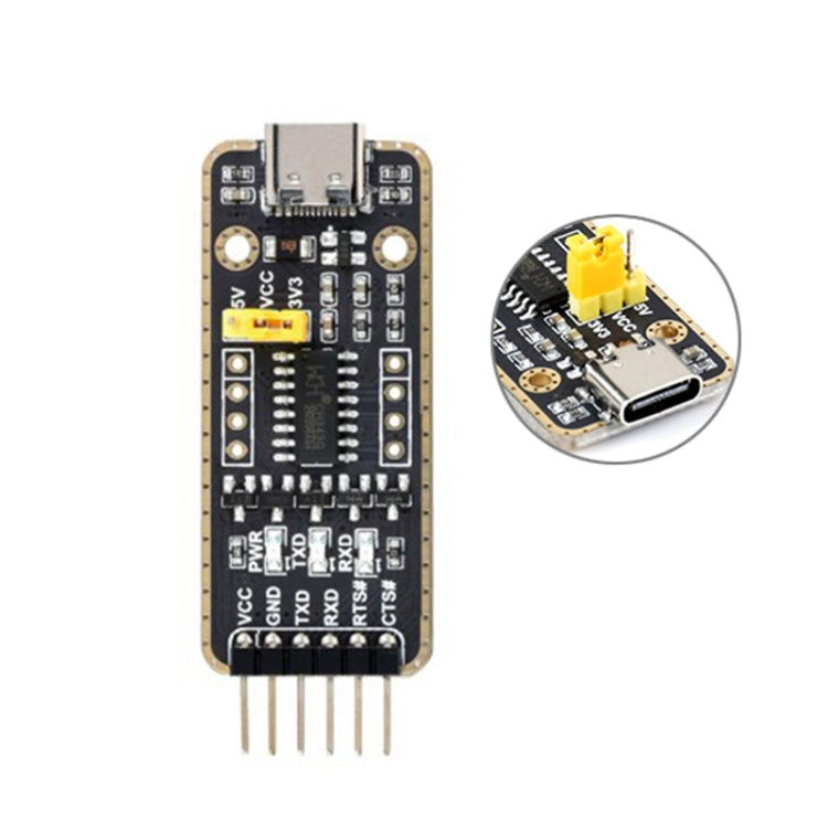 Waveshare Type-C / USB-C ถึง UART ตัวเชื่อมต่อโมดูลการส่งอัตราแบนด์สูง, USB-C
