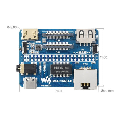 บอร์ดฐาน Waveshare Nano B สำหรับ Raspberry Pi CM4, Nano Base Board B