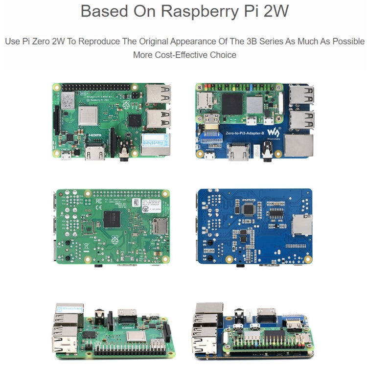 อะแดปเตอร์ Waveshare Raspberry Pi Zero 2W เป็น 3B สำหรับ Raspberry Pi 3 Model B/B+, Pi Zero 2W To 3B