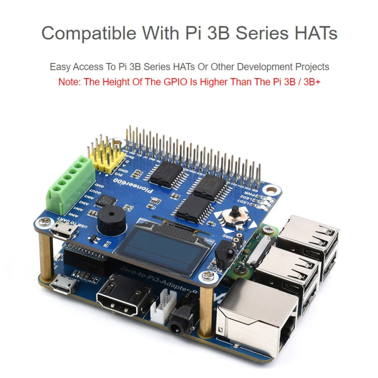 อะแดปเตอร์ Waveshare Raspberry Pi Zero 2W เป็น 3B สำหรับ Raspberry Pi 3 Model B/B+, Pi Zero 2W To 3B