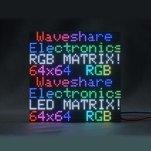 แผงเมทริกซ์ LED แบบเต็มสี Waveshare RGB, ระยะห่าง 3 มม., 64 x 64 พิกเซล, ความสว่างที่ปรับได้, 22100