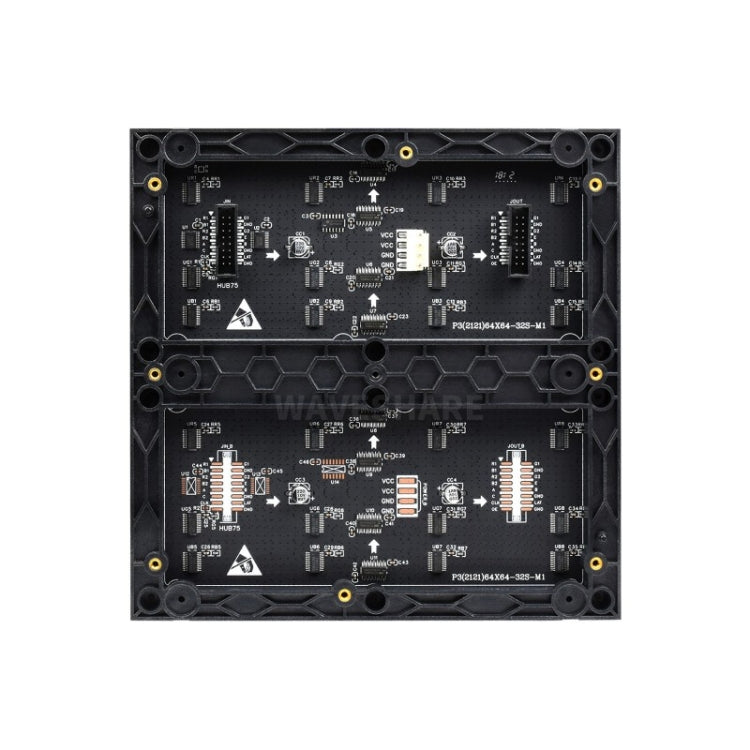 แผงเมทริกซ์ LED แบบเต็มสี Waveshare RGB, ระยะห่าง 3 มม., 64 x 64 พิกเซล, ความสว่างที่ปรับได้, 22100