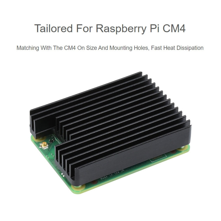 WAVESHARE ฮีทซิงค์อะลูมิเนียมสำหรับ Raspberry Pi CM4 พร้อมรอยบากเสาอากาศ