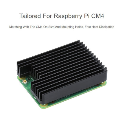 WAVESHARE ฮีทซิงค์อะลูมิเนียมสำหรับ Raspberry Pi CM4 พร้อมรอยบากเสาอากาศ