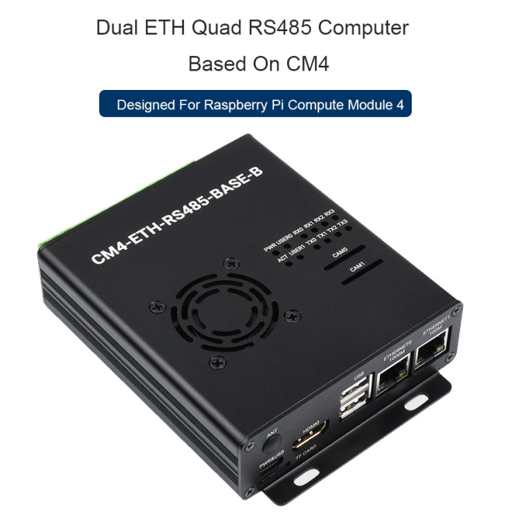 มินิคอมพิวเตอร์ Waveshare Dual ETH สำหรับ Raspberry Pi CM4, Gigabit Ethernet, 4CH แยก RS485