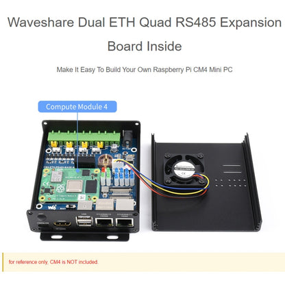 มินิคอมพิวเตอร์ Waveshare Dual ETH สำหรับ Raspberry Pi CM4, Gigabit Ethernet, 4CH แยก RS485