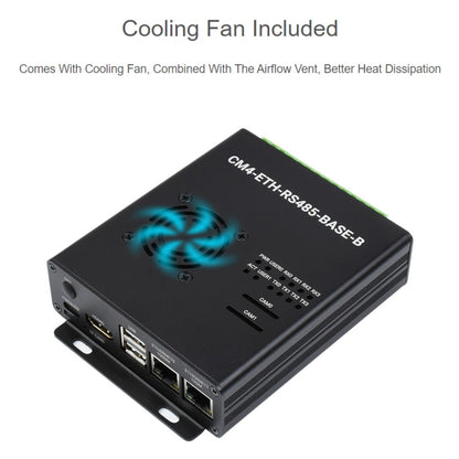 มินิคอมพิวเตอร์ Waveshare Dual ETH สำหรับ Raspberry Pi CM4, Gigabit Ethernet, 4CH แยก RS485