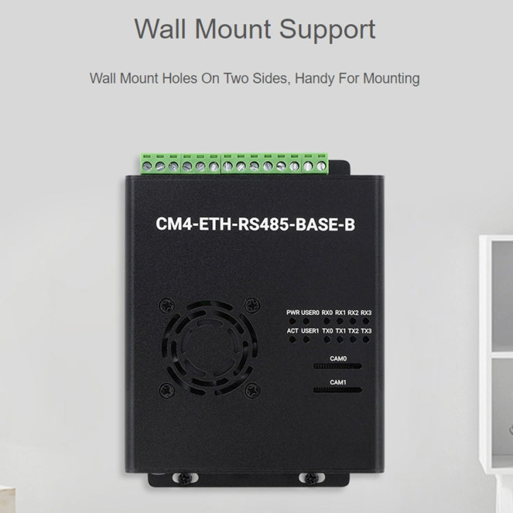 มินิคอมพิวเตอร์ Waveshare Dual ETH สำหรับ Raspberry Pi CM4, Gigabit Ethernet, 4CH แยก RS485