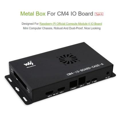 Waveshare Metal Box A สำหรับบอร์ด Raspberry Pi CM4 IO พร้อมพัดลมระบายความร้อน