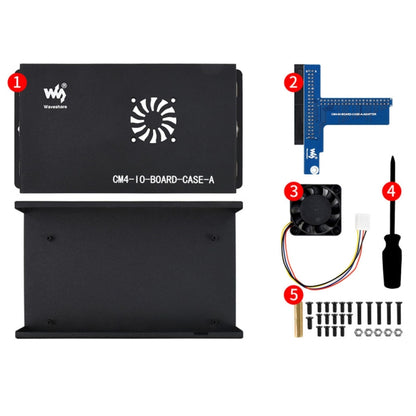 Waveshare Metal Box A สำหรับบอร์ด Raspberry Pi CM4 IO พร้อมพัดลมระบายความร้อน