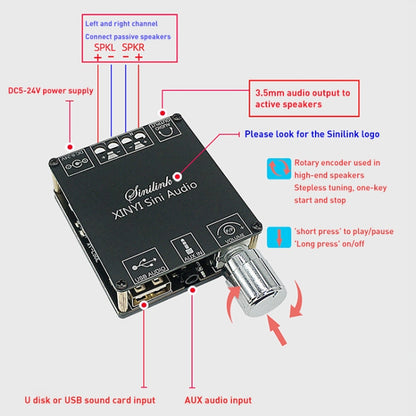50W MP3 สเตอริโอเสียงเครื่องขยายเสียงดิจิตอลบลูทูธเครื่องขยายเสียงโมดูลไม่มีเปลือก, Without Shell