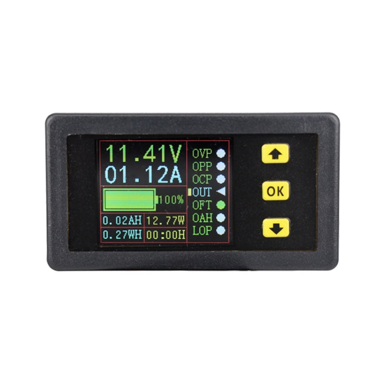 90V 20A สีจอแสดงผลแบบ Dual แรงดันไฟฟ้าปัจจุบันมิเตอร์ Charge Discharge การวัดเคาน์เตอร์, Without Relay