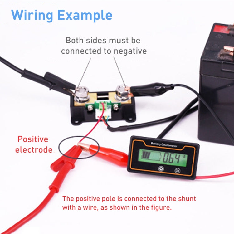 2 M 200A 12V 48V ดิจิตอลจอแสดงผล DC โวลต์มิเตอร์ปัจจุบันตะกั่ว-กรดลิเธียมแบตเตอรี่ Charge Meter, 2m 200A