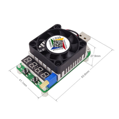 LD25 ปรับแรงดันไฟฟ้าอิเล็กทรอนิกส์ USB โหลด Resistor Discharge แบตเตอรี่ Test