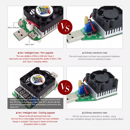 LD25 ปรับแรงดันไฟฟ้าอิเล็กทรอนิกส์ USB โหลด Resistor Discharge แบตเตอรี่ Test