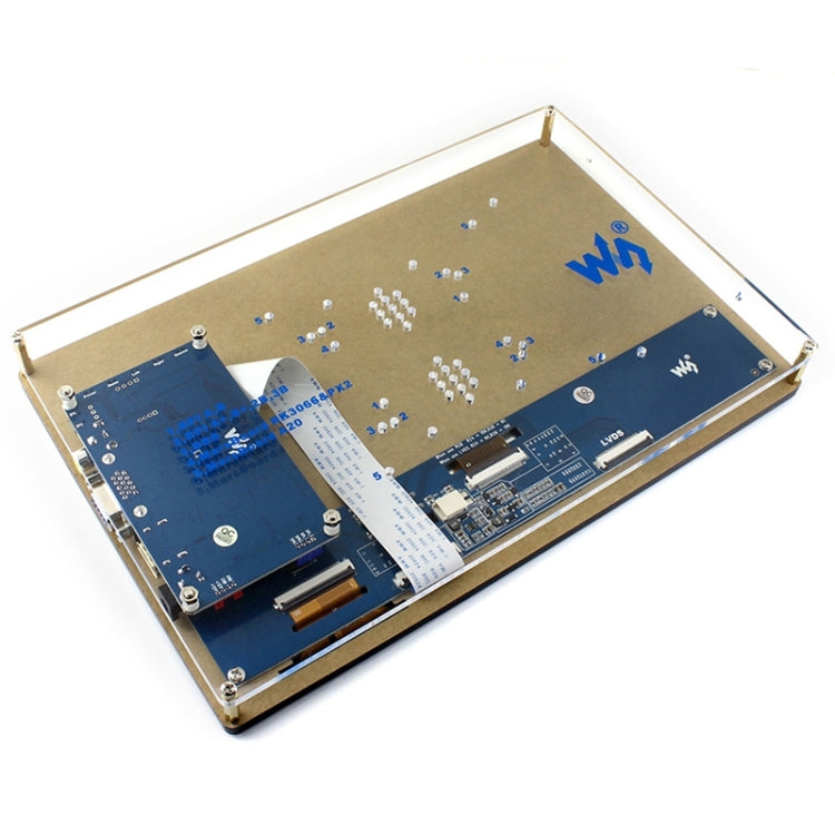 WAVESHARE หน้าจอสัมผัสแบบ Resistive ขนาด 10.1 นิ้ว, อินเทอร์เฟซ HDMI พร้อมเคส, รองรับมินิพีซีหลายเครื่อง, 10.1inch HDMI LCD (H) (with case)