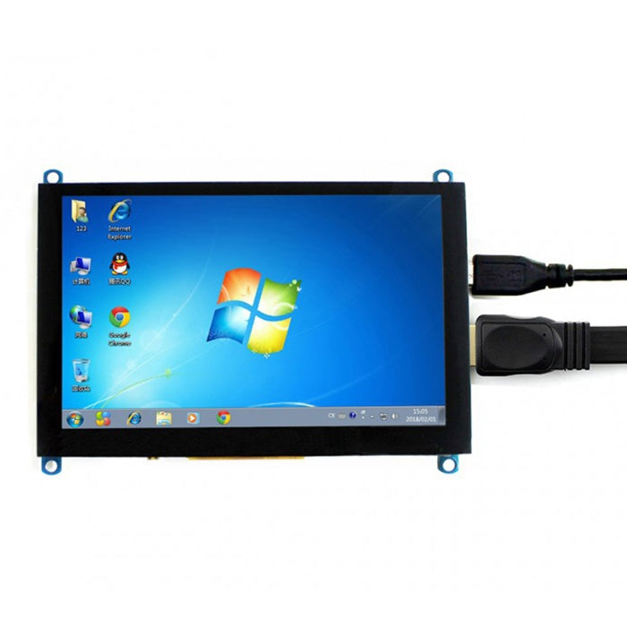 WAVESHARE 5 นิ้ว HDMI LCD (H) 800x480 หน้าจอสัมผัสสำหรับ Raspberry Pi รองรับระบบต่างๆ, 5 Inch HDMI LCD (H)