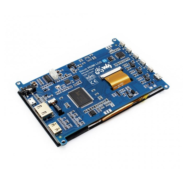 WAVESHARE 5 นิ้ว HDMI LCD (H) 800x480 หน้าจอสัมผัสสำหรับ Raspberry Pi รองรับระบบต่างๆ, 5 Inch HDMI LCD (H)