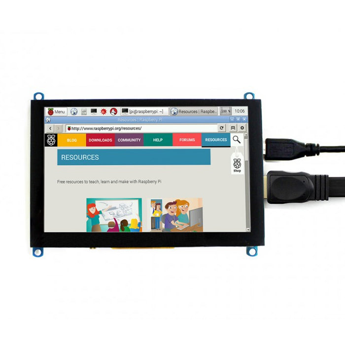 WAVESHARE 5 นิ้ว HDMI LCD (H) 800x480 หน้าจอสัมผัสสำหรับ Raspberry Pi รองรับระบบต่างๆ, 5 Inch HDMI LCD (H)