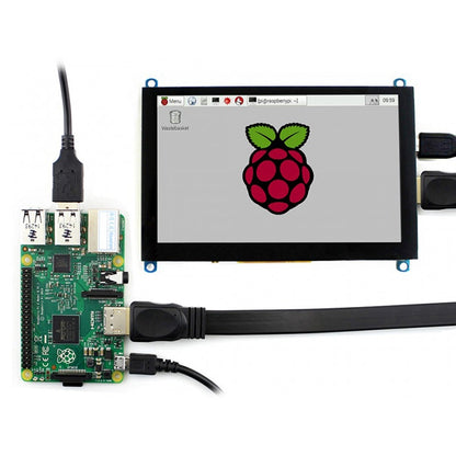 WAVESHARE 5 นิ้ว HDMI LCD (H) 800x480 หน้าจอสัมผัสสำหรับ Raspberry Pi รองรับระบบต่างๆ, 5 Inch HDMI LCD (H)