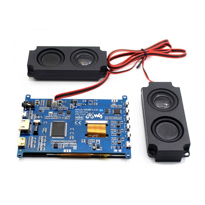 WAVESHARE 5 นิ้ว HDMI LCD (H) 800x480 หน้าจอสัมผัสสำหรับ Raspberry Pi รองรับระบบต่างๆ, 5 Inch HDMI LCD (H)