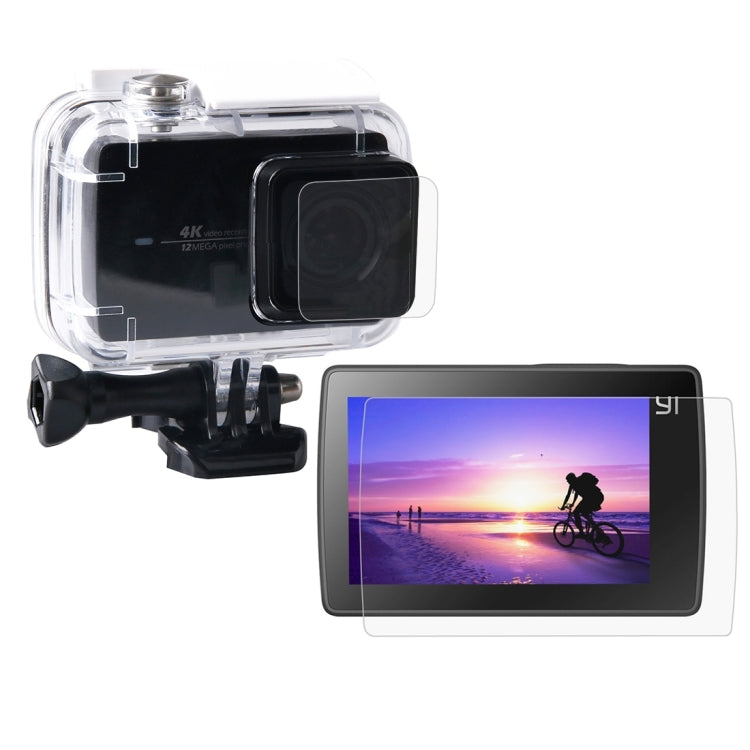 ตัวป้องกันหน้าจอ LCD แบบ Ultra Clear + เลนส์แก้วที่อยู่อาศัยป้องกันฟิล์มสำหรับกล้อง Xiaomi Xiaoyi II 4K