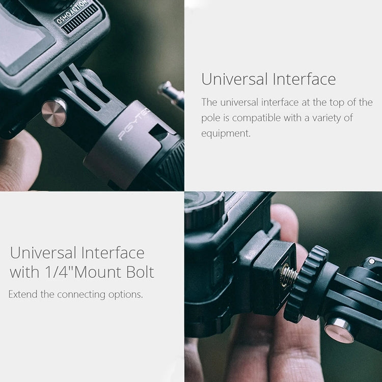 PGYTECH P-GM-117 กล้องแอคชั่นแคมเมรา ขาตั้ง ส่วนต่อขยายเซลฟี่สติ๊กสำหรับ DJI Osmo Action, P-GM-117