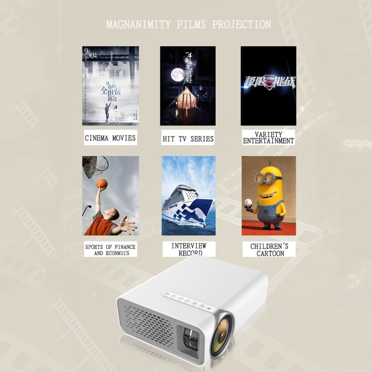 YG520 โปรเจคเตอร์ LCD HD 1800 Lumens, ลำโพงในตัว, สามารถอ่านดิสก์ U, ฮาร์ดดิสก์มือถือ, การ์ด SD, DVD เชื่อมต่อ AV, กล่องรับสัญญาณ, Standard Version