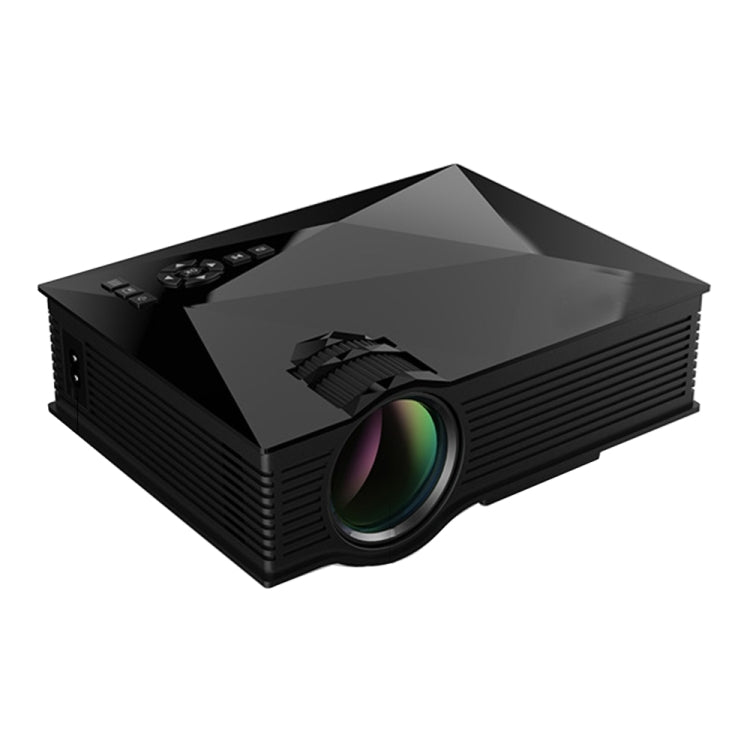 UC68+ 40ANSI 1024 x 600P โฮมเธียเตอร์มัลติมีเดีย HD LED Projector, รองรับ USB/SD/HDMI/VGA/IR, UC46+ Black