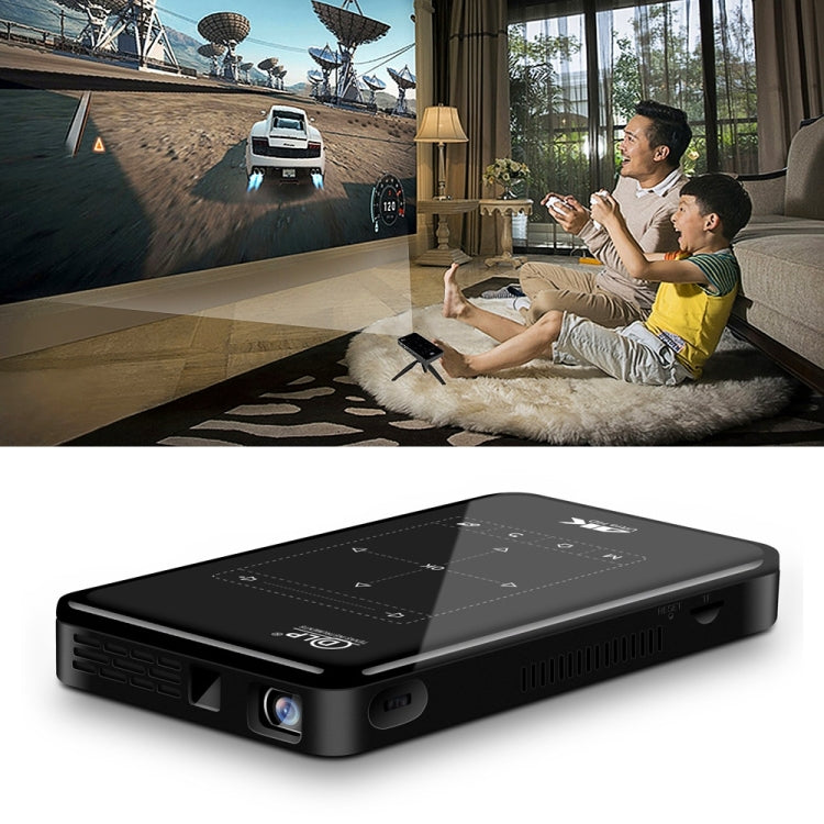 P09 แบบพกพา 4K Ultra HD DLP มินิโปรเจคเตอร์อัจฉริยะพร้อมรีโมทคอนโทรลอินฟราเรด, Amlogic S905X 4-Core A53 สูงสุด 1.5GHz Android 6.0, 1GB + 8GB, รองรับ WiFi 2.4G / 5G, บลูทู ธ, การ์ด TF