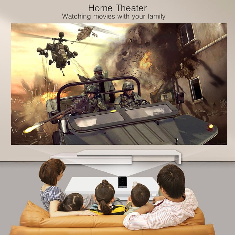 P09 แบบพกพา 4K Ultra HD DLP มินิโปรเจคเตอร์อัจฉริยะพร้อมรีโมทคอนโทรลอินฟราเรด, Amlogic S905X 4-Core A53 สูงสุด 1.5GHz Android 6.0, 1GB + 8GB, รองรับ WiFi 2.4G / 5G, บลูทู ธ, การ์ด TF