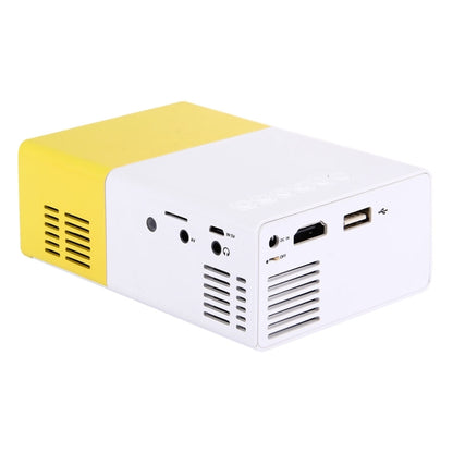 YG-300 0.8-2M 24-60 นิ้ว 400-600 Lumens LED Projector โฮมเธียเตอร์ HD พร้อมสายเคเบิลแปลงวิดีโอ 3 ใน 1 และรีโมทคอนโทรลขนาด: 12.6 x 8.6 x 4.6 ซม. ปลั๊ก EU