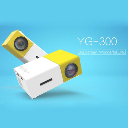 YG-300 0.8-2M 24-60 นิ้ว 400-600 Lumens LED Projector โฮมเธียเตอร์ HD พร้อมสายเคเบิลแปลงวิดีโอ 3 ใน 1 และรีโมทคอนโทรลขนาด: 12.6 x 8.6 x 4.6 ซม. ปลั๊ก EU