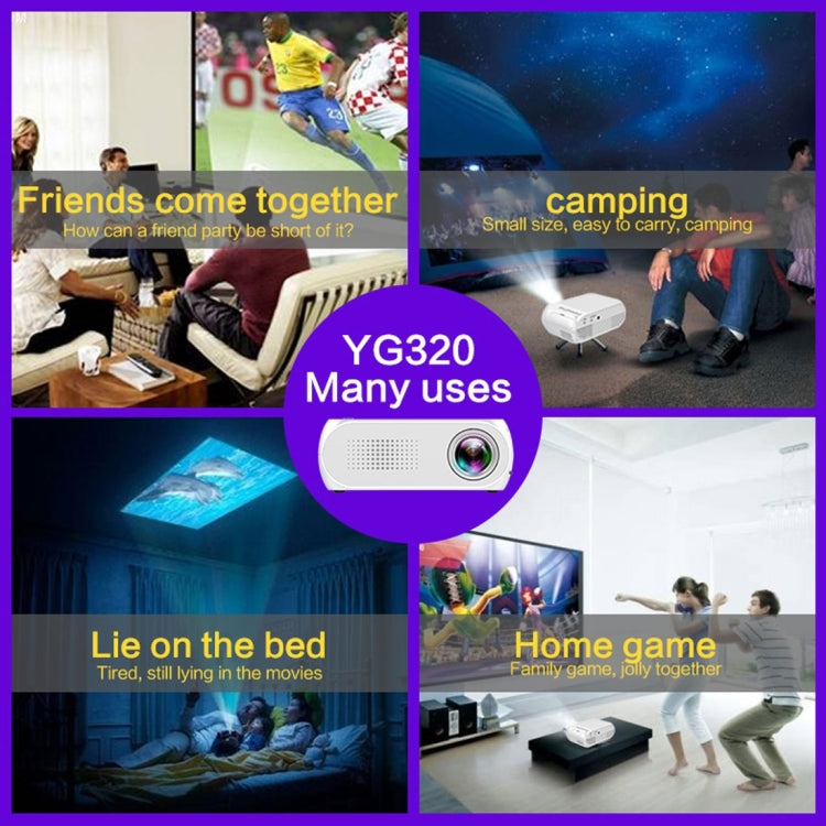 YG320 320*240 มินิโปรเจคเตอร์ LED โฮมเธียเตอร์ รองรับ HDMI และ AV และ SD และ USB