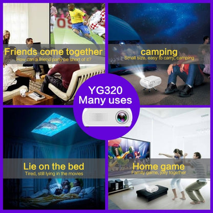 YG320 320*240 มินิโปรเจคเตอร์ LED โฮมเธียเตอร์ รองรับ HDMI และ AV และ SD และ USB
